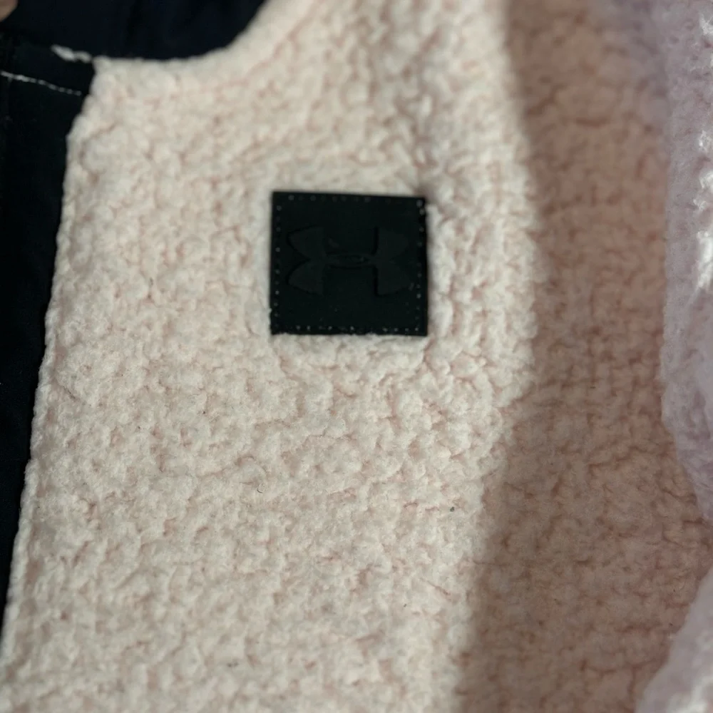 Under Armour Sherpa Hoodie YXL Women’s Small Fit Pink White Fleece Loose